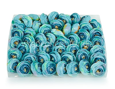 Small Peony-Aqua Blue