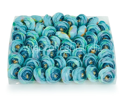 Small Peony-Aqua Blue