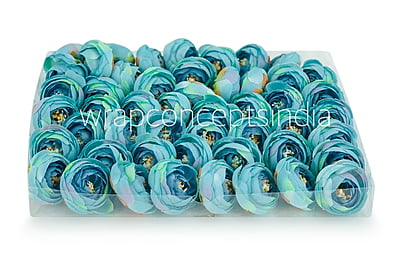 Small Peony-Aqua Blue