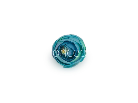 Small Peony-Aqua Blue