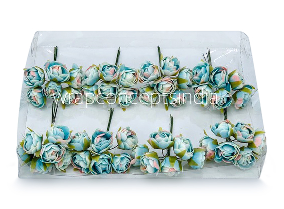 Sky Blue with hints of Pink Close Peony