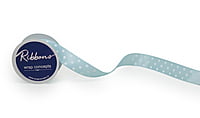 Polka Dot Ribbon - Powder Blue with White