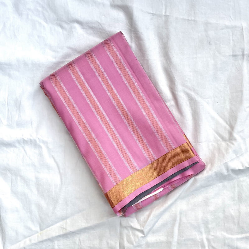 Rich Pink Kanchipuram with Stone Grey