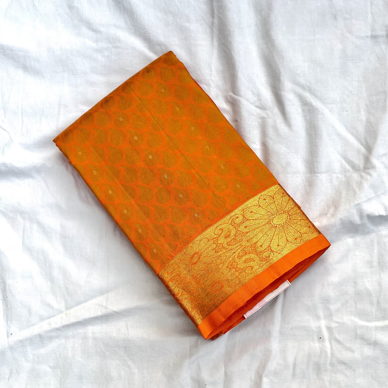 Sahara Orange Kanchipuram with Zaripettu