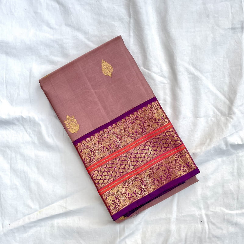 Medley Mauve Kanchipuram with Rich Plum