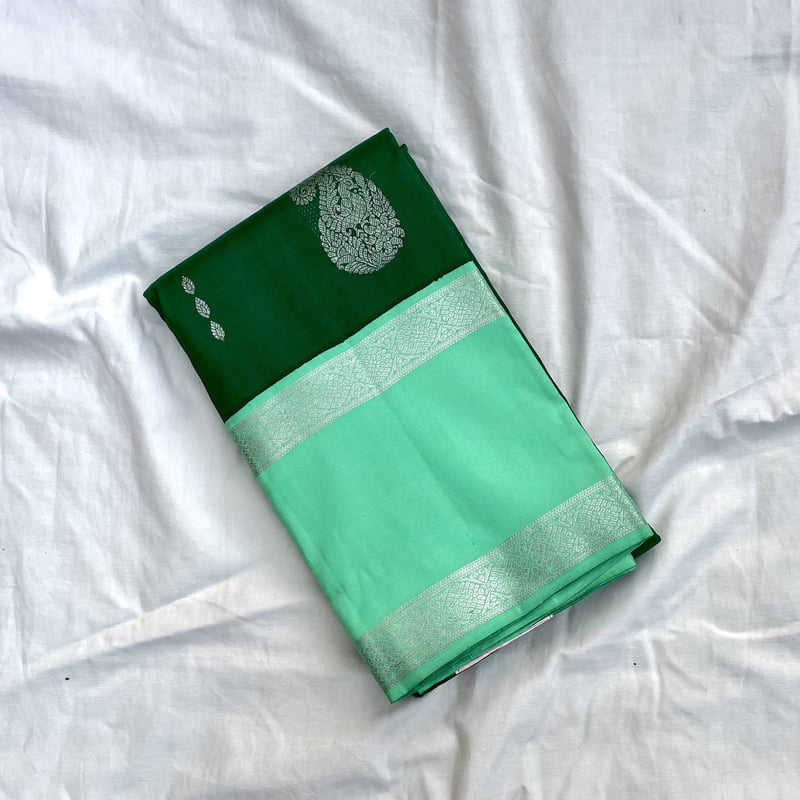 Plantation Green Kanchipuram with Farm Green