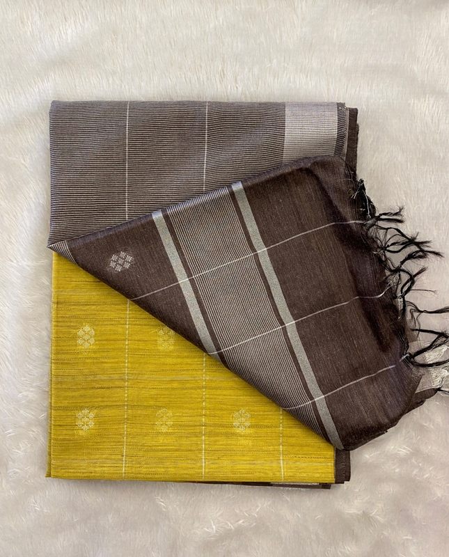 Apsara - Semi Tussar Cotton Sarees in Buttas SWS120