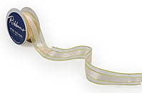 Sheer Ribbon with Centre Satin Stripe