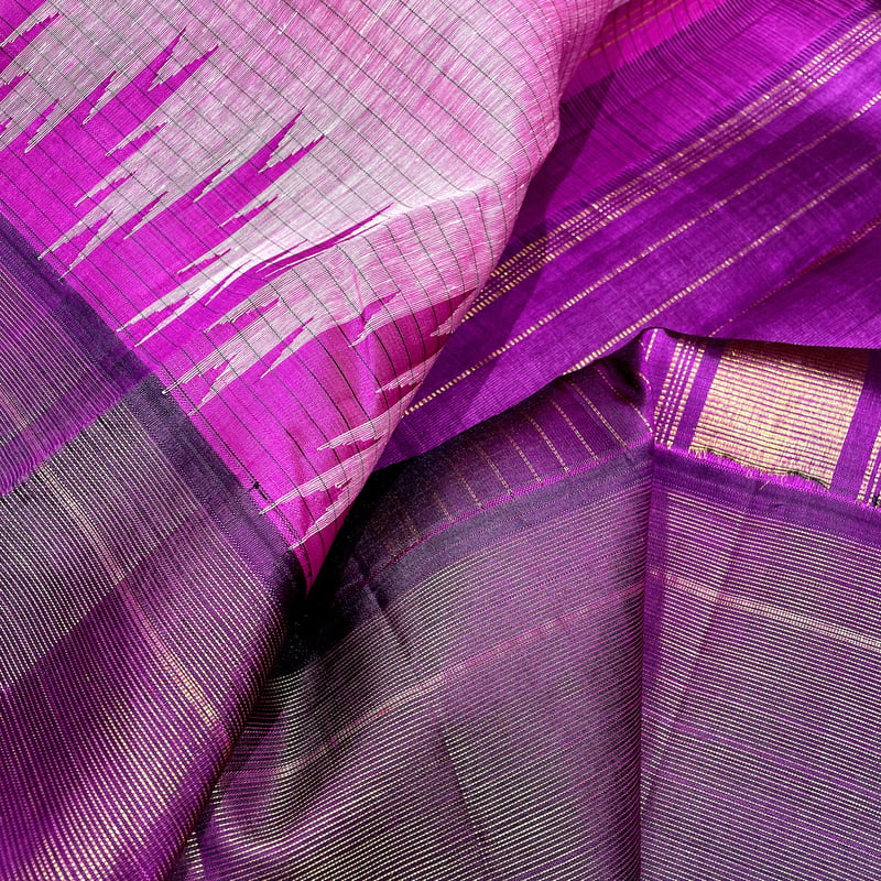 Petal Pink Kanchipuram with Blackcurrant Violet