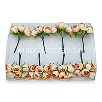 Small Close Peony - Cream with Tangerine Center