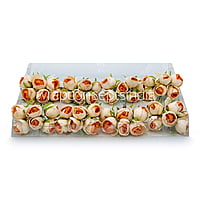 Small Close Peony - Cream with Tangerine Center