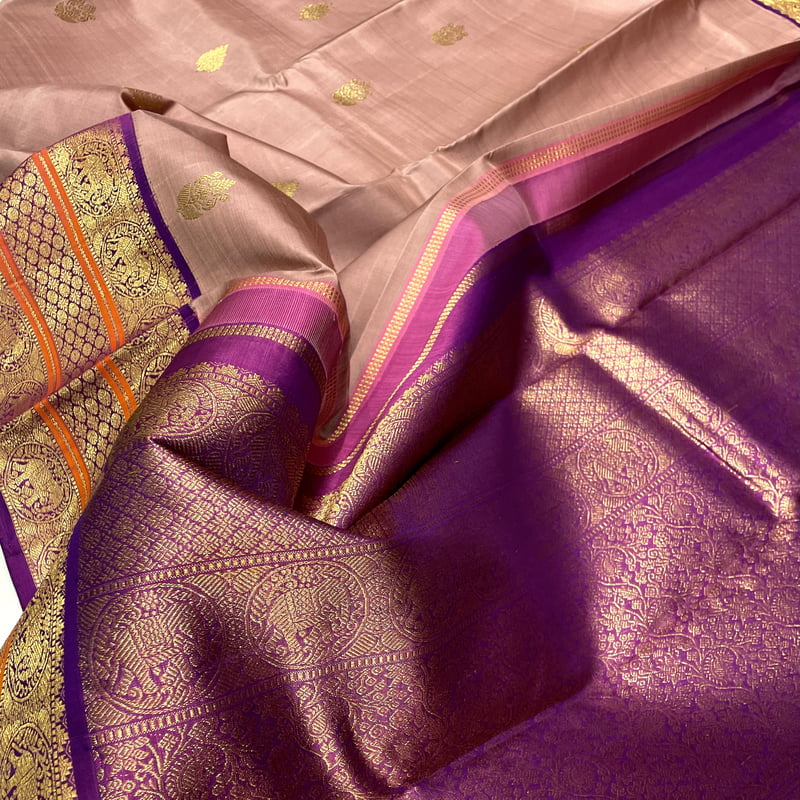 Medley Mauve Kanchipuram with Rich Plum