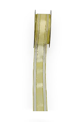 Sheer Ribbon with Centre Satin Stripe