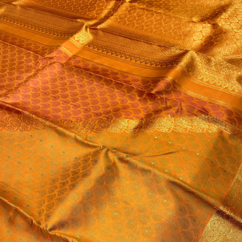 Sahara Orange Kanchipuram with Zaripettu