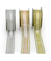 Sheer Ribbon with Centre Satin Stripe