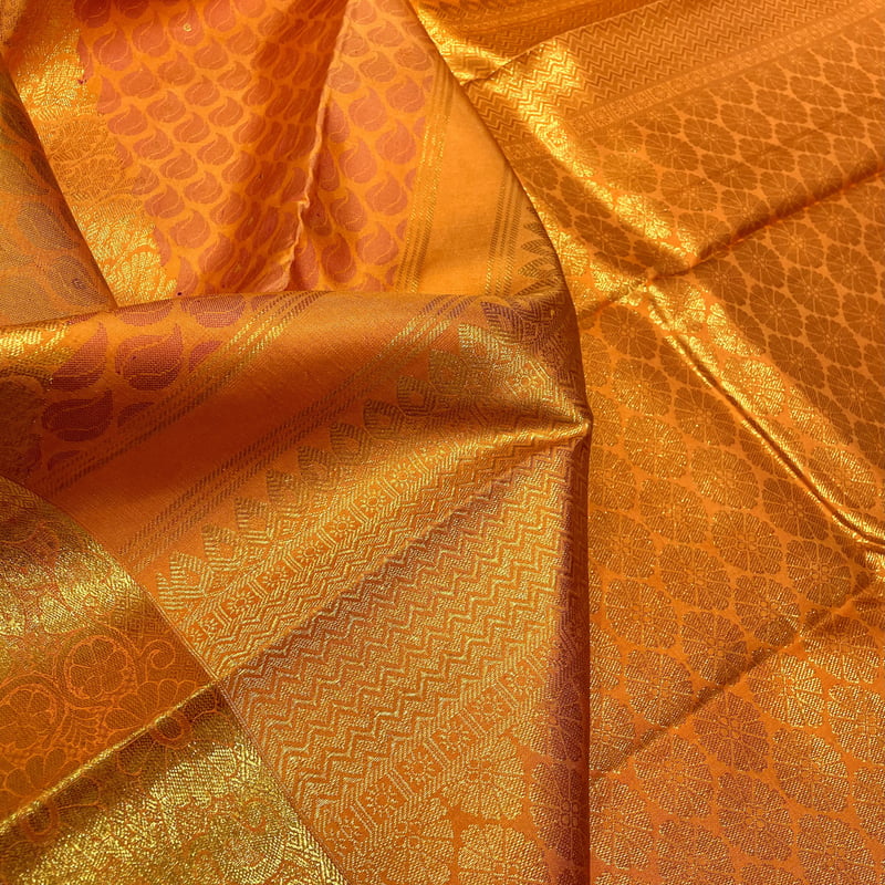 Sahara Orange Kanchipuram with Zaripettu
