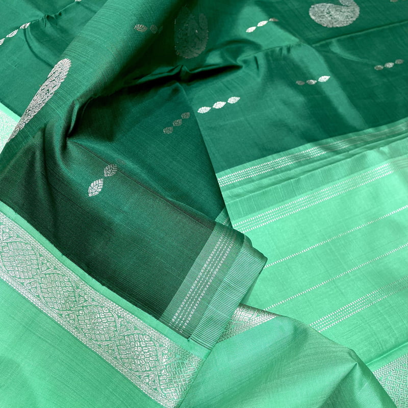 Plantation Green Kanchipuram with Farm Green