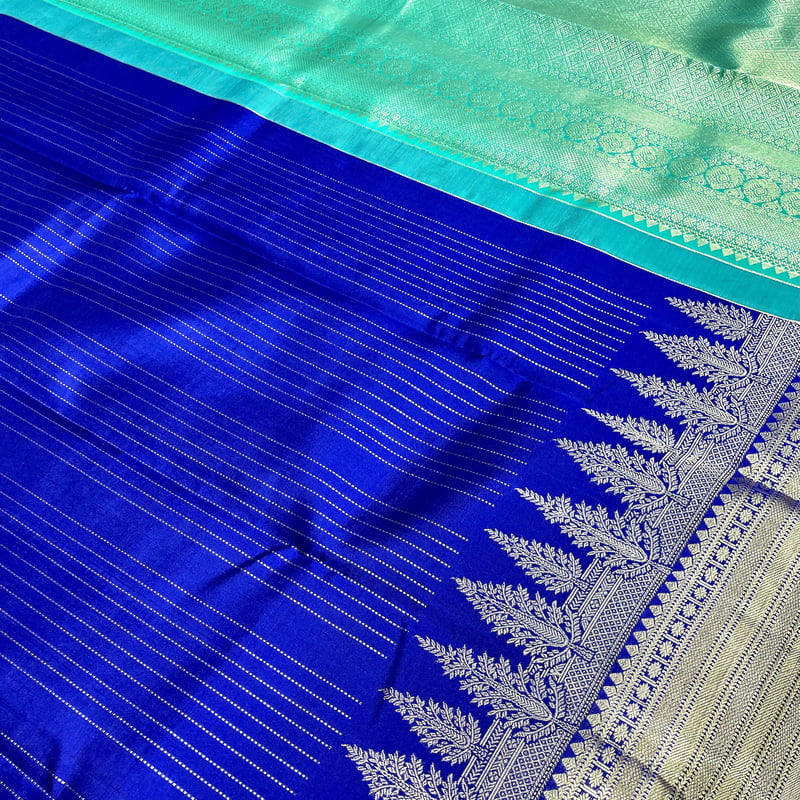 Platinum Blue Kanchipuram with Designer Zari Work