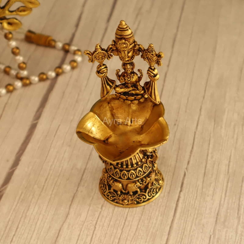 Premium Light Weight Lakshmi Bajali Diya - 5 Inch Height