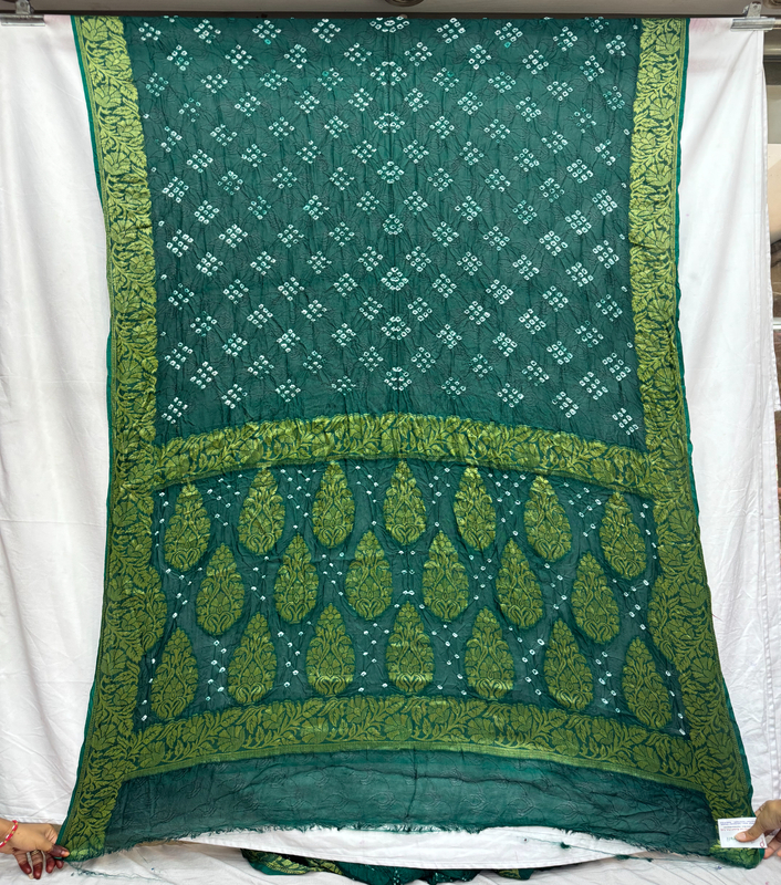 Kala Sanskruti All Over Green – Color Art Silk Bandhani Saree – 6.5M with Blouse Piece – Elegant Traditional Wear Bridal Unique Saree for Women