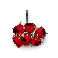 Small Close Peony - Red