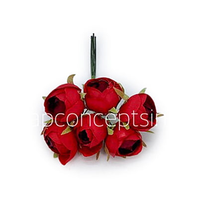 Small Close Peony - Red