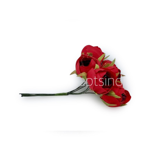 Small Close Peony - Red