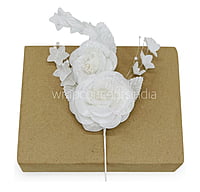 2 Rose Glitter Bunch - Gold/White