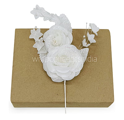 2 Rose Glitter Bunch - Gold/White