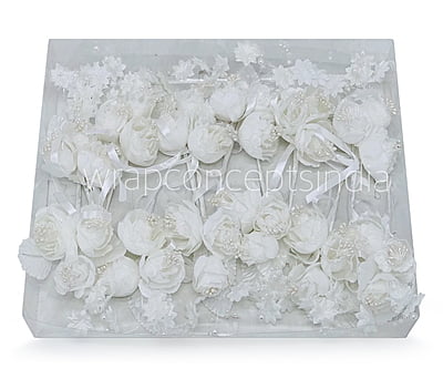 Three Peony Ready Bunch - Gold/White