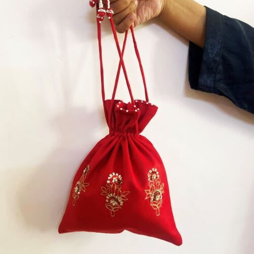 Zardozi Solid Base Potli Bag