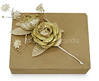 2 Rose Glitter Bunch - Gold/White