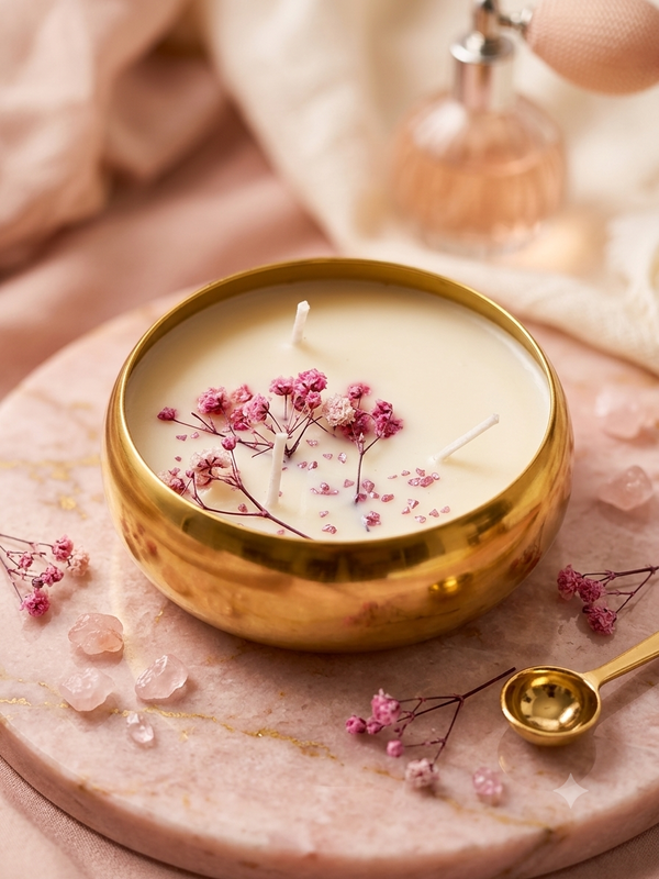 METAL URLI MARIGOLD CANDLE