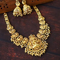 Pecock and lakshmi design necklace