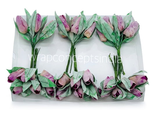 Dusky Mauve Tulip Buds on Stick