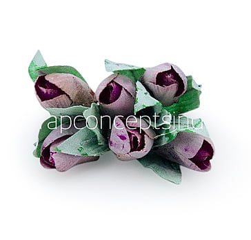 Dusky Mauve Tulip Buds on Stick