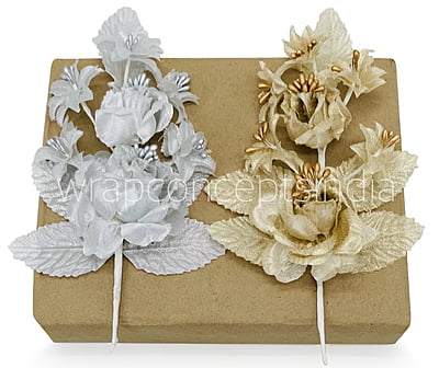 Two Flower Ready Bunch - Gold/Silver