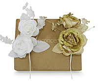 2 Rose Glitter Bunch - Gold/White