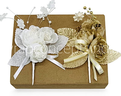 Three Peony Ready Bunch - Gold/White