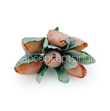 Deep Carrot Tulip Buds on Stick