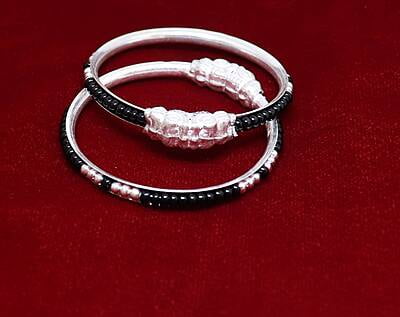 Silver Baby bangles Princess Kids-2