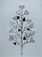 Heart Leaf on Stick - Silver