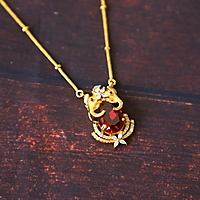 Pretty antique fusion kemp stone design neckpiece