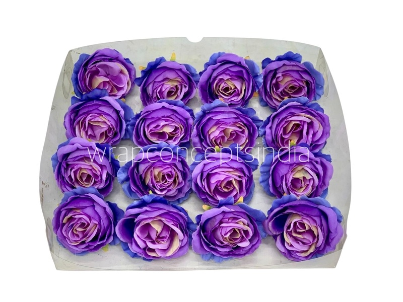Amethyst Purple & Blue Rose Floral Heads
