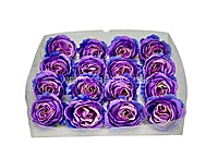 Amethyst Purple & Blue Rose Floral Heads