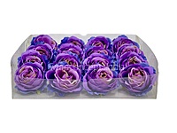 Amethyst Purple & Blue Rose Floral Heads