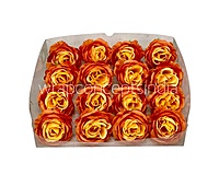 Sunset Orange & Yellow Rose Floral Heads
