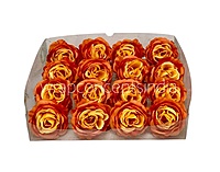 Sunset Orange & Yellow Rose Floral Heads