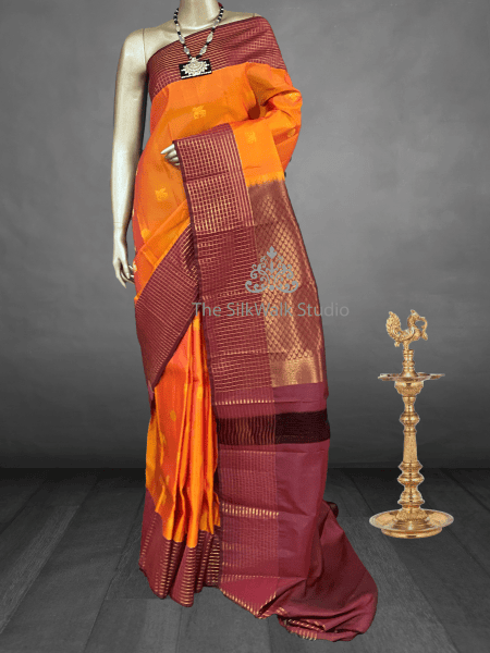 Asokka - The Grid Pattern Border Delights Saree 18272