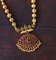 Traditional Lakshmi Pendent With Design Neck Piece